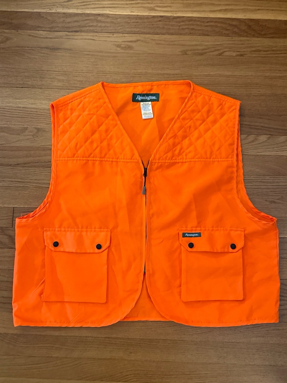 Remington Vest Mens 2XL / 3XL Orange Hunting Quilted Full Zip Pockets 15100BZ